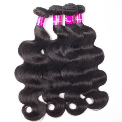 Evanhair Body Wave Hair 4 Bundles, Natural Black, 100% Human Hair, 10-30 Inch, Silky & Soft, Tangle-Free