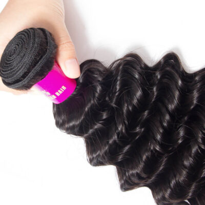 Evanhair Deep Wave Hair Bundles, Natural Black, 100% Human Hair, 10-30 Inch, Silky & Soft, Tangle-Free