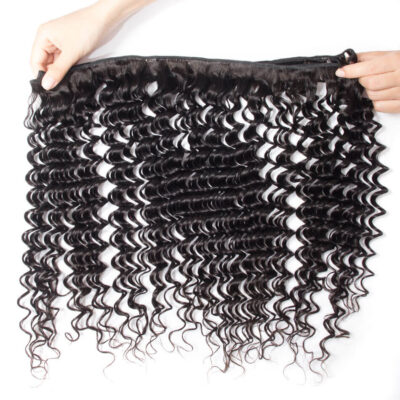 Evanhair Deep Wave Hair Bundles, Natural Black, 100% Human Hair, 10-30 Inch, Silky & Soft, Tangle-Free