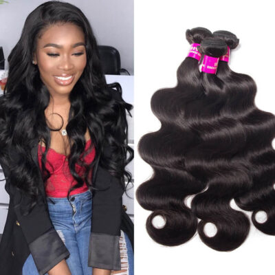 Evanhair Indian Body Wave Hair 3 Bundles, Natural Black, 100% Human Hair, 10-30 Inch, Silky & Soft, Tangle-Free