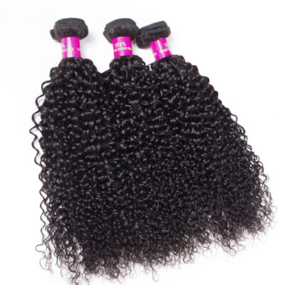 Evanhair Curly Hair 3 Bundles, Natural Black, 100% Human Hair, 10-30 Inch, Silky & Soft, Tangle-Free