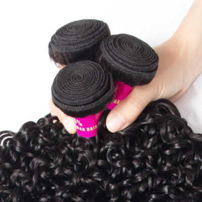 Evanhair Curly Hair 3 Bundles, Wet and Wavy Hair, Natural Black, 100% Human Hair, 10-30 Inch, Silky & Soft, Tangle-Free