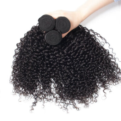 Evanhair Curly Hair 3 Bundles, Natural Black, 100% Human Hair, 10-30 Inch, Silky & Soft, Tangle-Free
