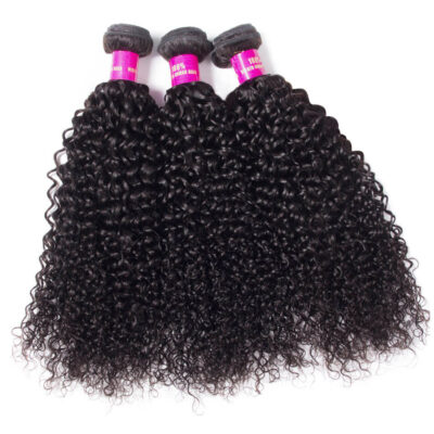 Evanhair Curly Hair 3 Bundles, Natural Black, 100% Human Hair, 10-30 Inch, Silky & Soft, Tangle-Free