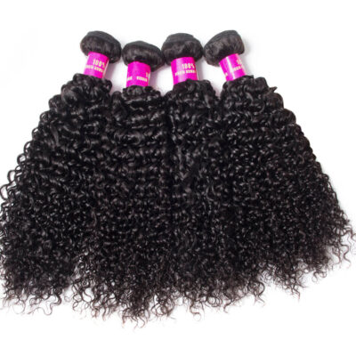 Evanhair Curly Hair 4 Bundles, Natural Black, 100% Human Hair, 10-30 Inch, Silky & Soft, Tangle-Free