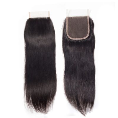 Evanhair Straight Hair 4x4 Lace Closure Free Part – 100% Human Hair, Pre-Plucked & Natural Look
