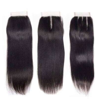 Evanhair Straight Hair 4x4 Lace Closure Free Part – 100% Human Hair, Pre-Plucked & Natural Look
