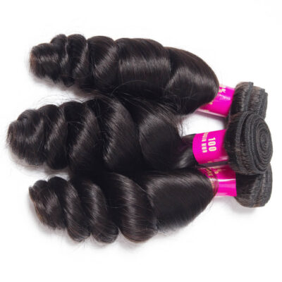 Evanhair Loose Wave Hair 3 Bundles, Natural Black, 100% Human Hair, 10-30 Inch, Silky & Soft, Tangle-Free