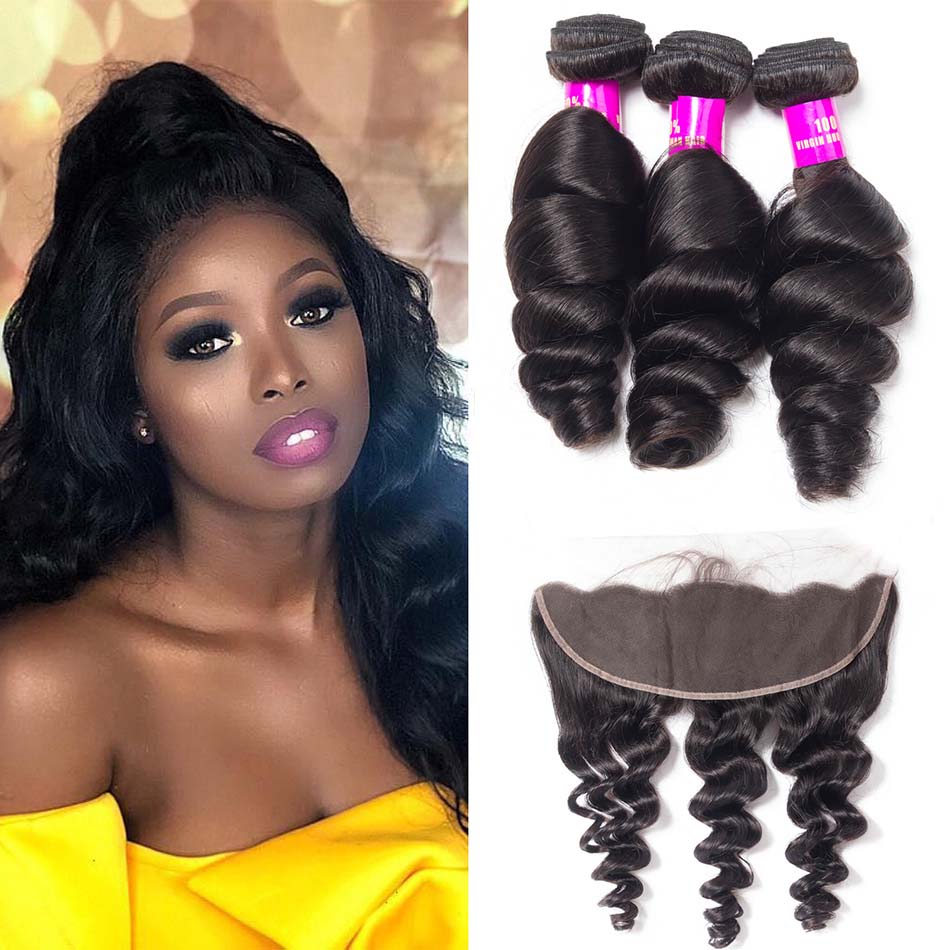 Evan Hair loose wave-hair with frontal closure 3 bundles