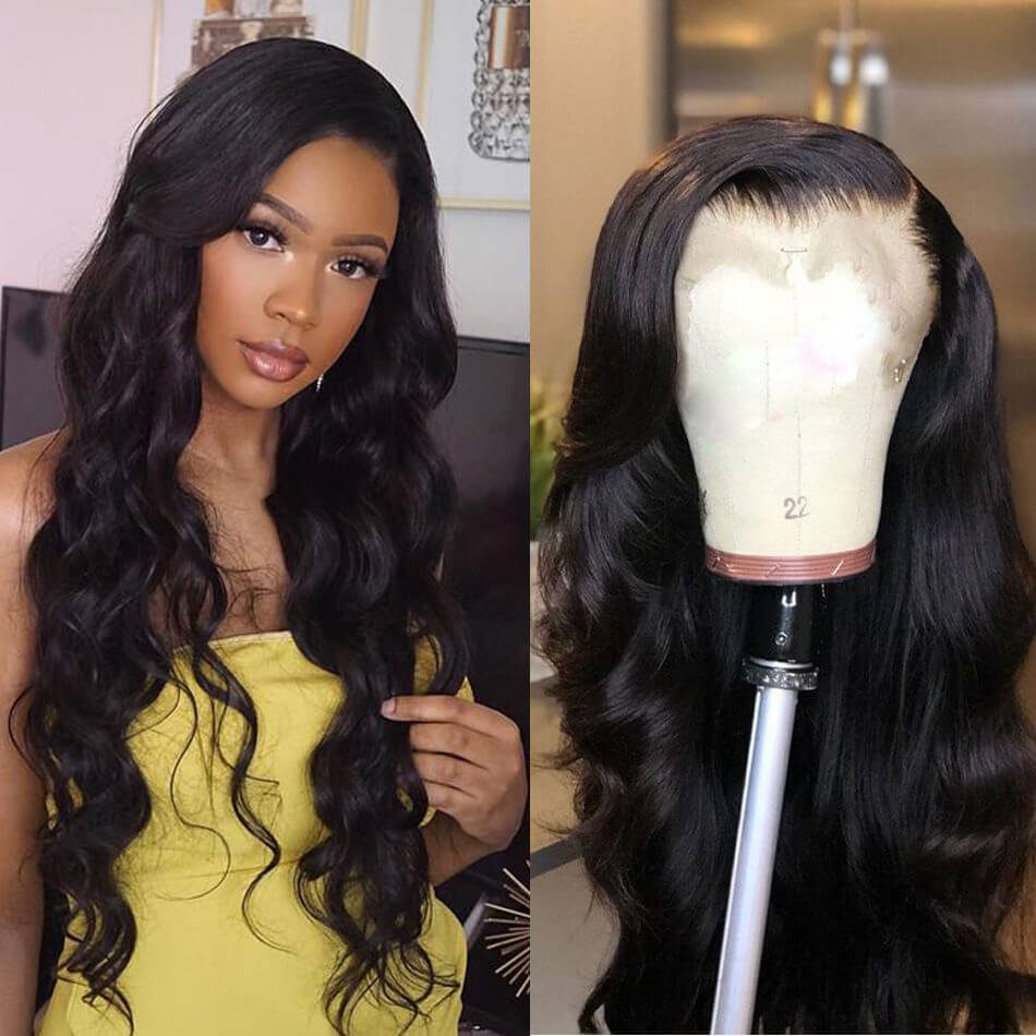 Body Wave Lace Front Wigs 13 4 Brazilian Body Wave Hair Pre Plucked Lace Front Wigs For Black Woman 180 Density
