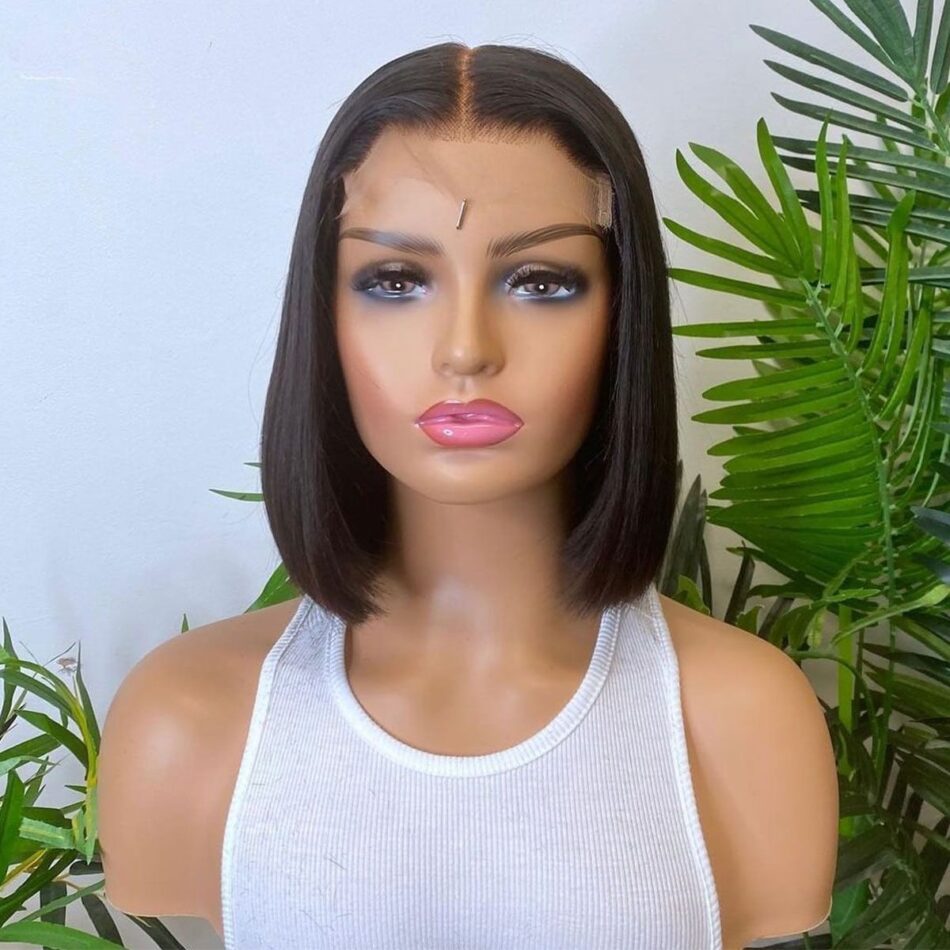 Evanhair Short Straight Bob Wig – 100% Human Hair Natural Look