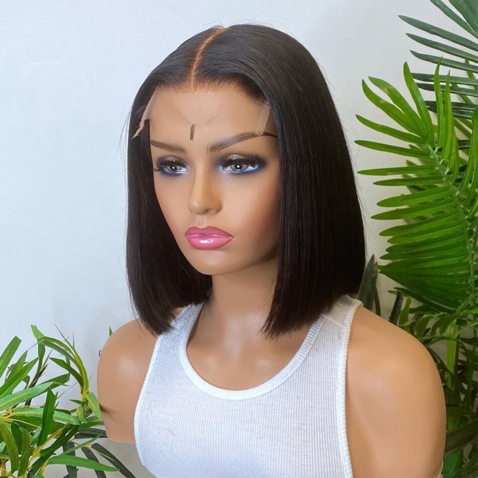 Evanhair Short Straight Bob Wig – 100% Human Hair Natural Look