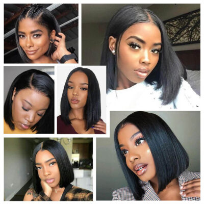 Evanhair Short Straight Bob Wig – 100% Human Hair Natural Look