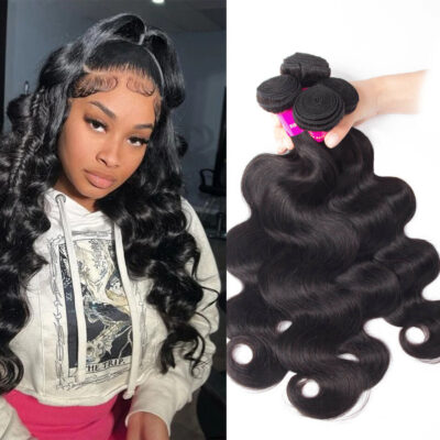 Evanhair Malaysian Body Wave Hair 4 Bundles, Natural Black, 100% Human Hair, 10-30 Inch, Silky & Soft, Tangle-Free