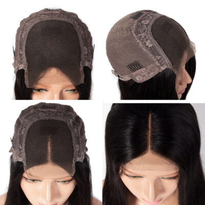 Straight Hair Lace Closure Wigs With Baby Hair 10-26 inch 100% Human 4×4 Straight Hair Front Wig 180% Density - Image 4