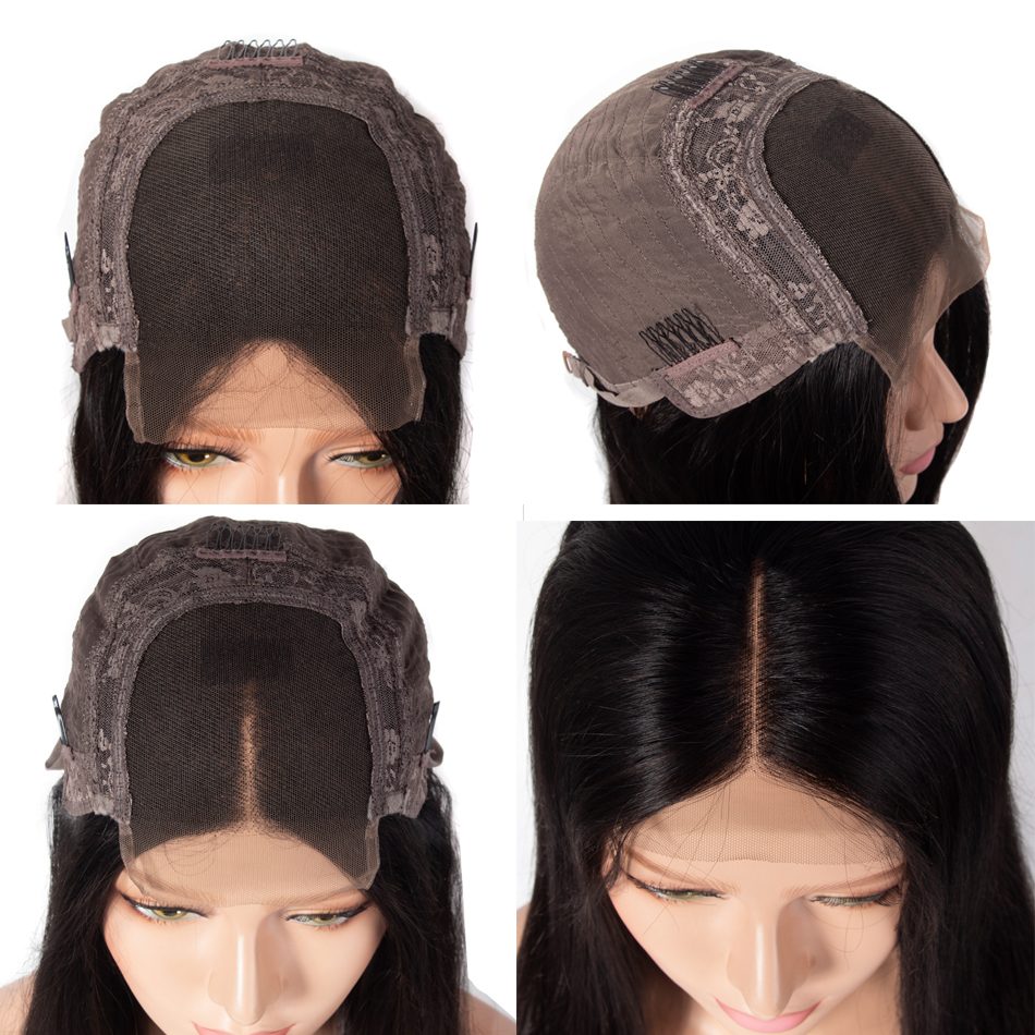 Straight Hair Lace Closure Wigs With Baby Hair 10-26 inch 100% Human 4×4 Straight Hair Front Wig 180% Density - Image 4