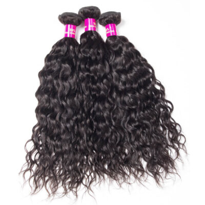 Evanhair Water Wave Hair 3 Bundles, Wet and Wavy Hair, Natural Black, 100% Human Hair, 10-30 Inch, Silky & Soft, Tangle-Free