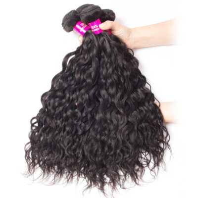 Evanhair Water Wave Hair 4 Bundles, Wet and Wavy Hair, Natural Black, 100% Human Hair, 10-30 Inch, Silky & Soft, Tangle-Free