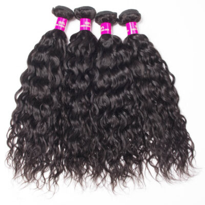 Evanhair Water Wave Hair 4 Bundles, Wet and Wavy Hair, Natural Black, 100% Human Hair, 10-30 Inch, Silky & Soft, Tangle-Free