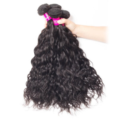 Evanhair Water Wave Hair 4 Bundles, Wet and Wavy Hair, Natural Black, 100% Human Hair, 10-30 Inch, Silky & Soft, Tangle-Free
