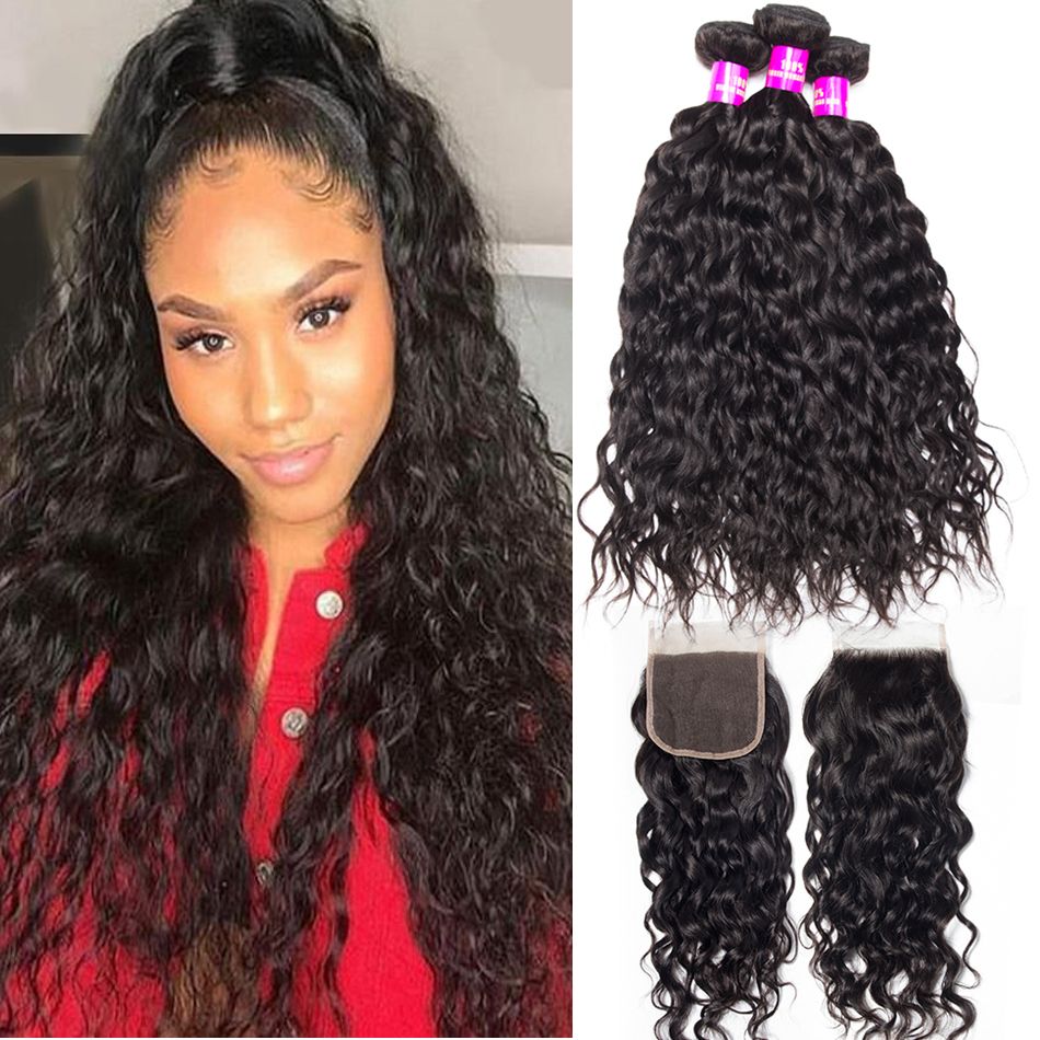 Water Wave Bundles Closure,Water Wave Closure,Water Wave with Closure,Brazilian Water Wave Closure,Branzilian Water
