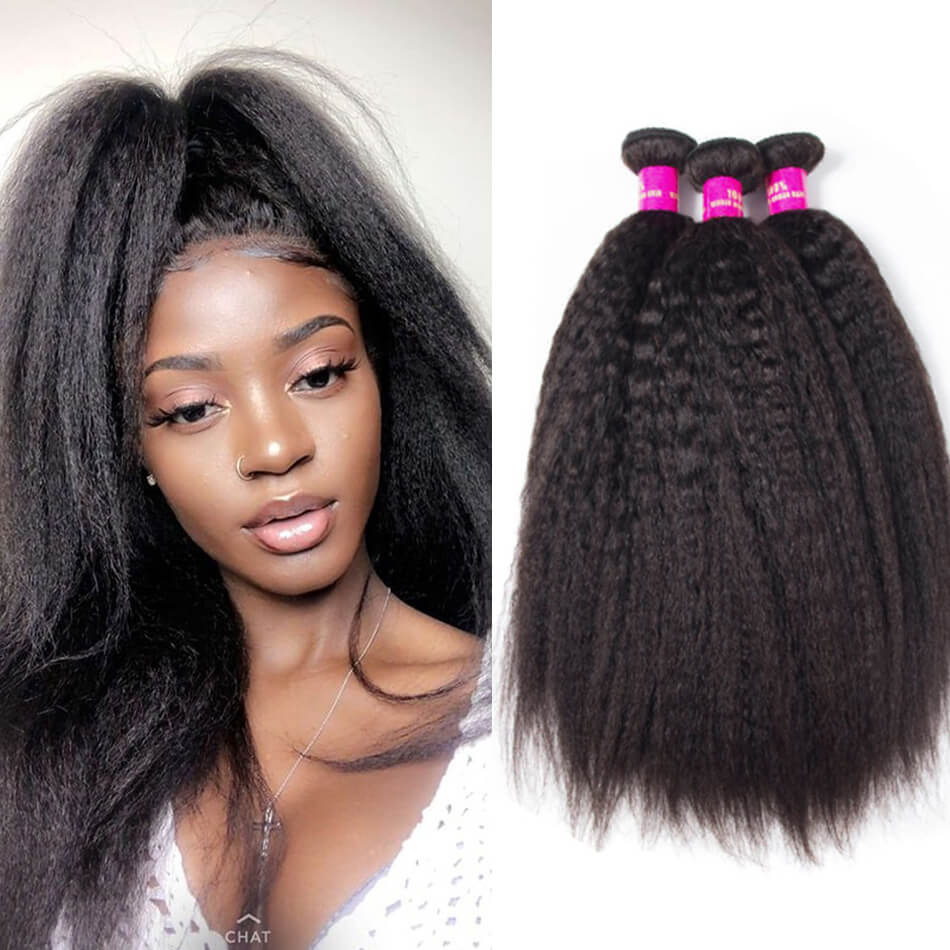 10a kinky straight hair 3 bundles evan hair malaysian kinky straight hair  virgin human hair weave 10-28 inch for sale