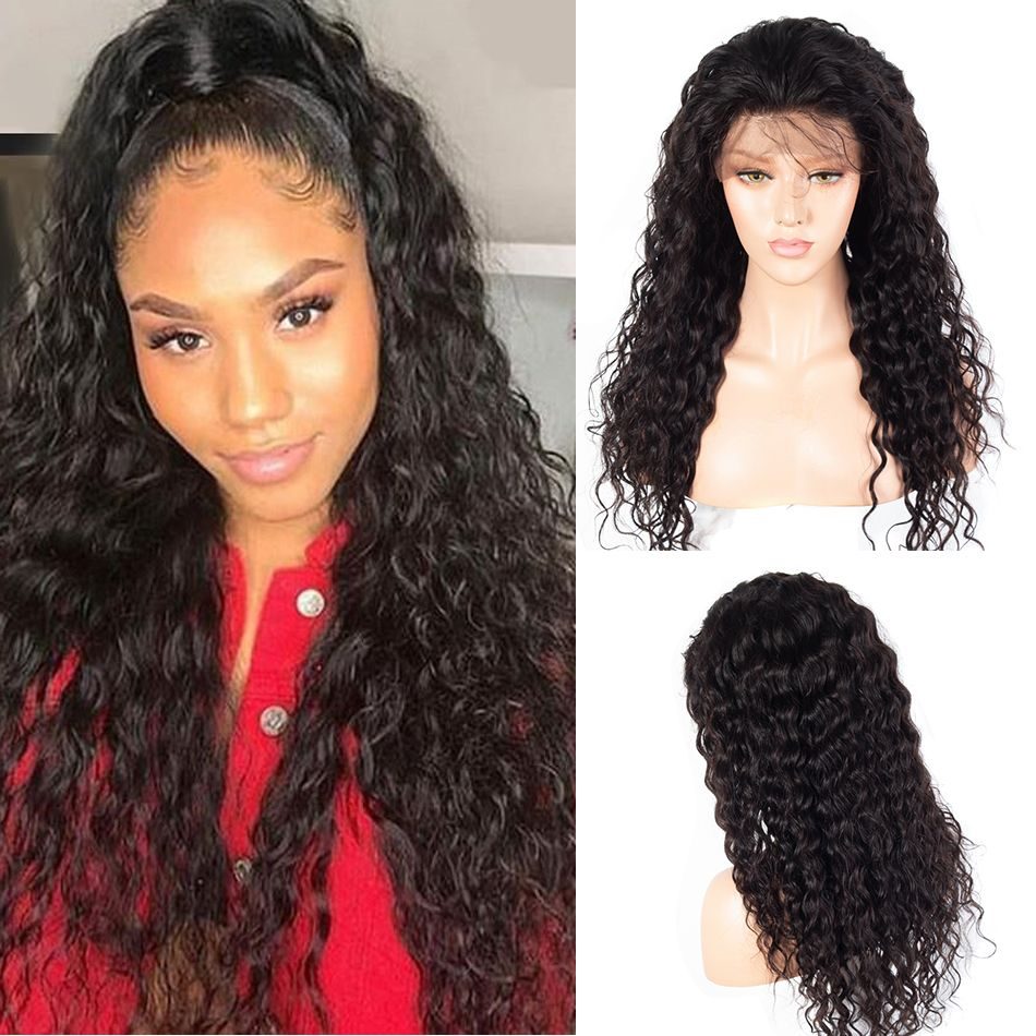 Water Wave Lace Front Wigs With Baby Hair Brazilian 4×4 Pre Plucked Wet And Wavy Lace Clousre Wigs For Full Head - Image 2