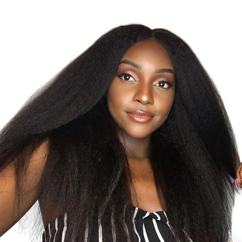 Evanhair Brazilian Kinky Straight Hair 4 Bundles, Yaki Straight Texture, Natural Black, 100% Human Hair, 10-30 Inch, Silky & Soft, Tangle-Free