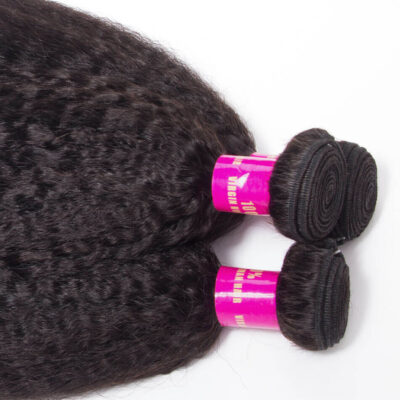 Evanhair Kinky Straight Hair 3 Bundles, Yaki Straight Texture, Natural Black, 100% Human Hair, 10-30 Inch, Silky & Soft, Tangle-Free