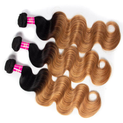 Ombre Body Hair Color 1b/27 Honey Blonde Brazilian Human Hair Body Wave 3 Bundles - Image 5