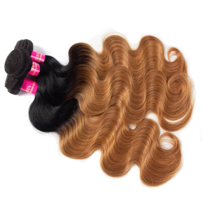 Ombre Body Hair Color 1b/27 Honey Blonde Brazilian Human Hair Body Wave 3 Bundles - Image 4