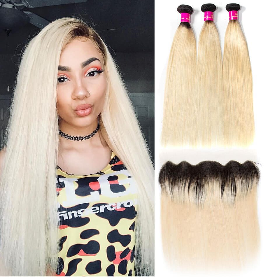 blonde hair bundles with frontal,1B 613 bundles with frontal,613 hair bundles with frontal,1b/613 bundles with frontal,1B 613 bundles frontal