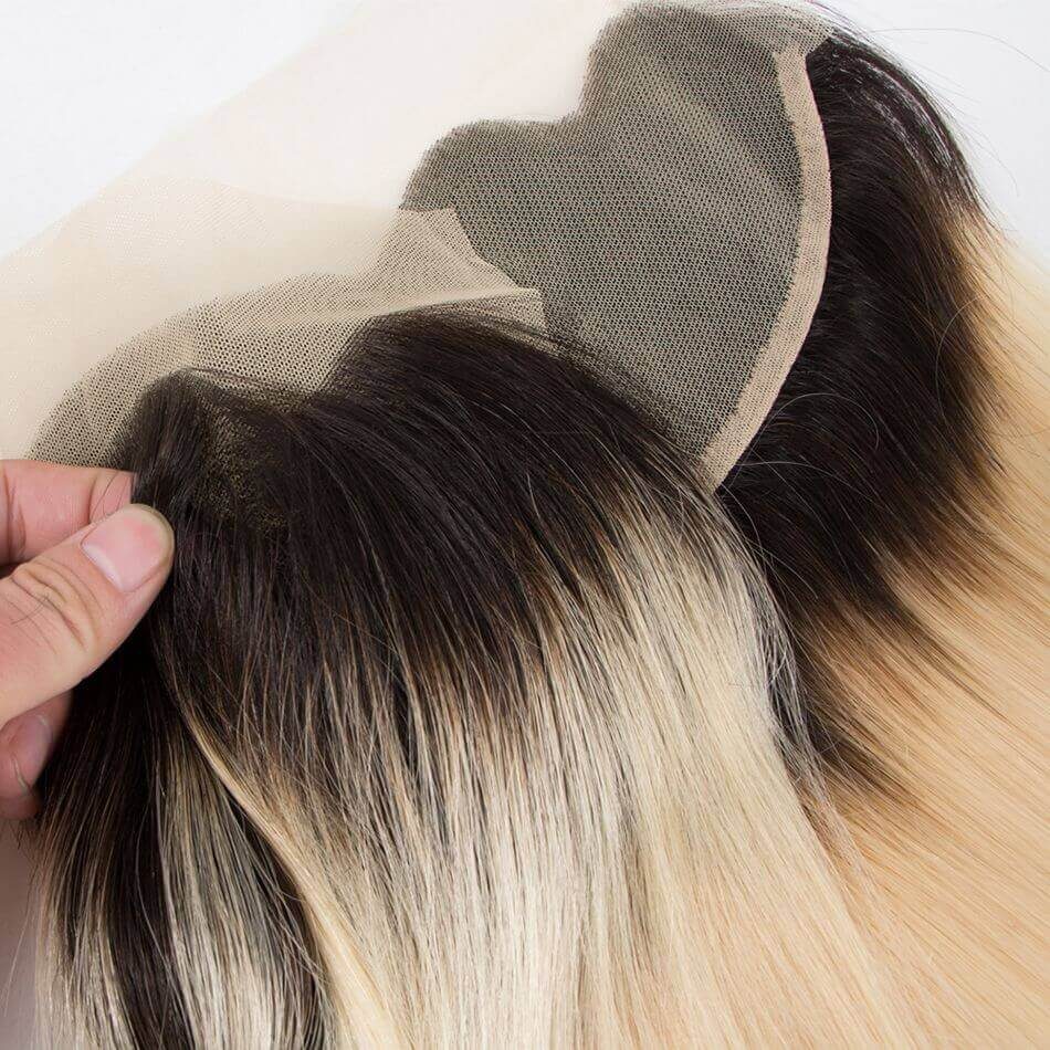 Blonde 1B/613 Hair Straight Hair 3 Bundles With 13×4 Lace Frontal Closure 100% Virgin Human Hair Bundles Deals - Image 5