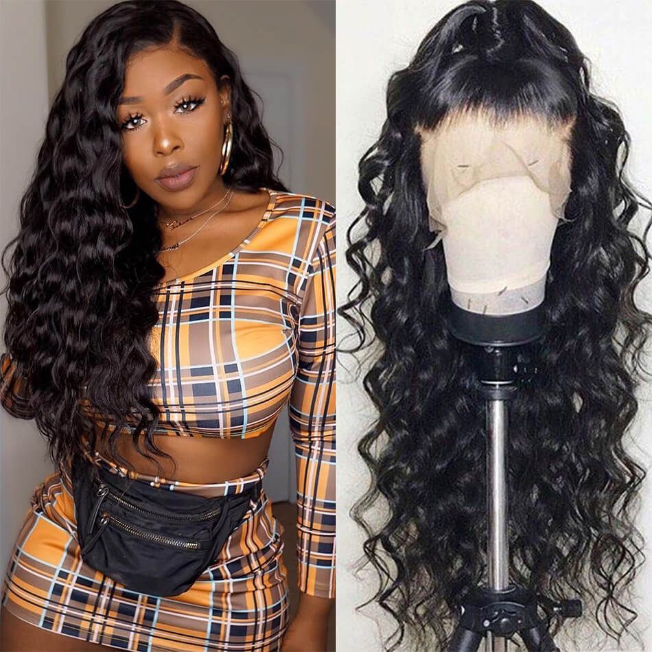 Loose Wave Lace Front Wigs 13 6 Pre Plucked Full Brazilian Loose Deep Human Hair Front Wig With Baby Hair Sale Evan Hair