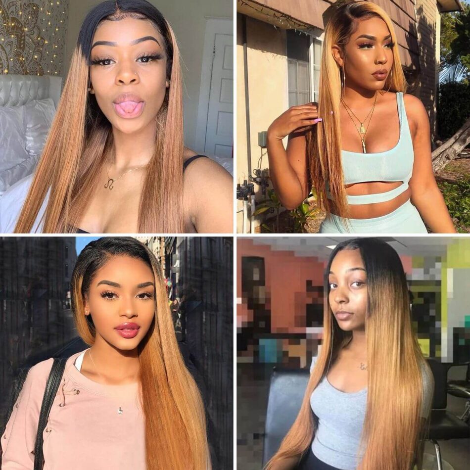 13×6 1B 27 Color Straight Front Wig Brazilian Virgin Human Hair Wigs Ombre Hair Pre Plucked Full 10-24 Inch Sale - Image 9