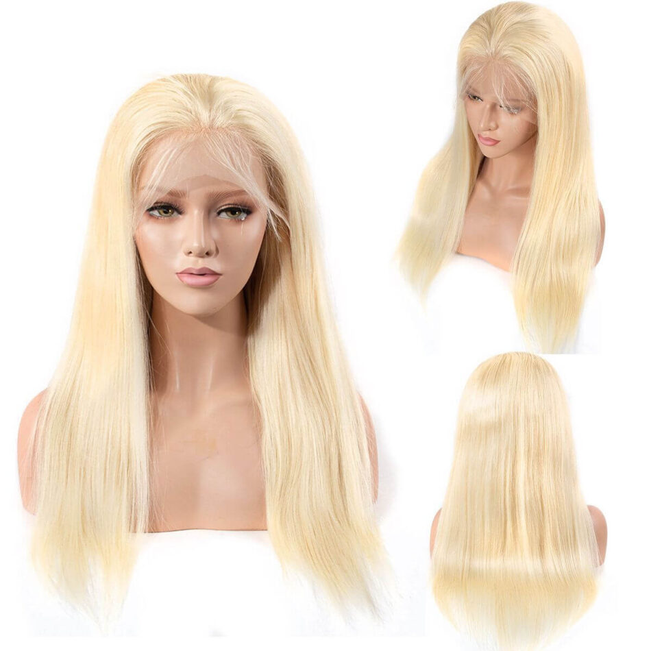 613 Blonde Straight Human Hair 13×6 Lace Front Wigs Virgin Straight Hair Front Wigs Pre Plucked Full With Baby Hair Sale - Image 2
