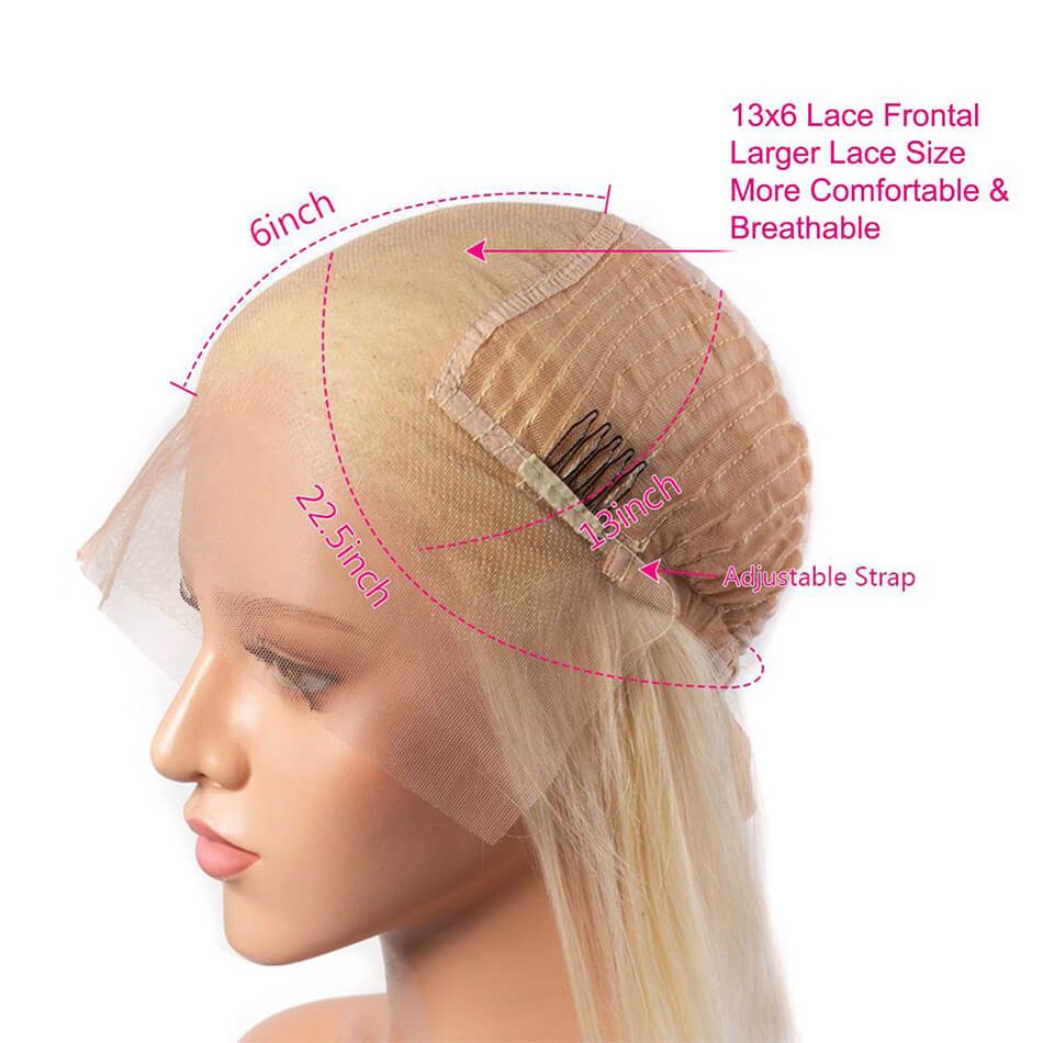 613 Blonde Straight Human Hair 13×6 Lace Front Wigs Virgin Straight Hair Front Wigs Pre Plucked Full With Baby Hair Sale - Image 6
