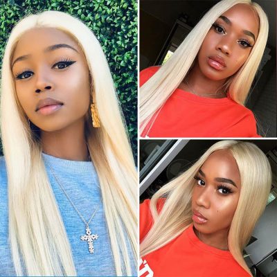 613 Blonde Straight Wig 100% Virgin Human Hair 180% Density Lace Front for Women - Image 5
