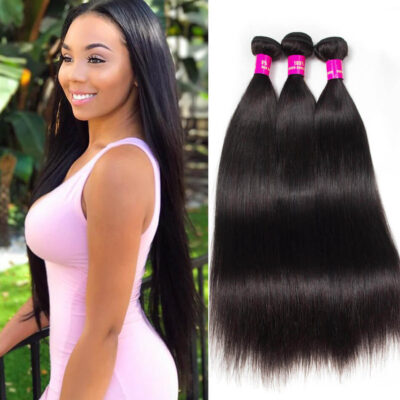 Evanhair Peruvian Straight Hair 3 Bundles, Natural Black, 100% Human Hair, 10-30 Inch, Silky & Soft, Tangle-Free