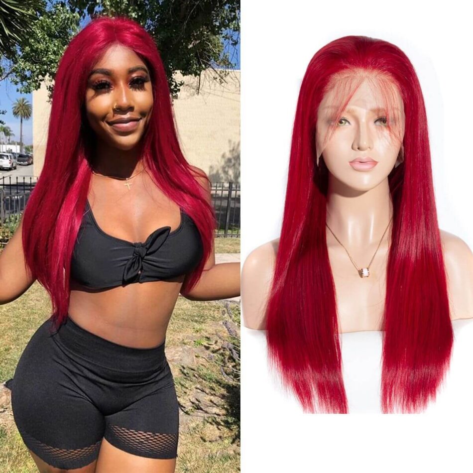 red straight front wig,13×6 red straight lace frontal wigs,13×6 red lace frontal wigs,red straight hair front wig,cheap red straight hair front wig