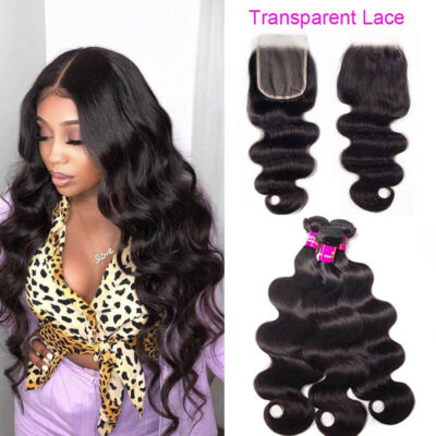 transparent closure body wave,body wave with transparent closure,transparent body lace closure,transparent closure with body wave,best transparent lace closure