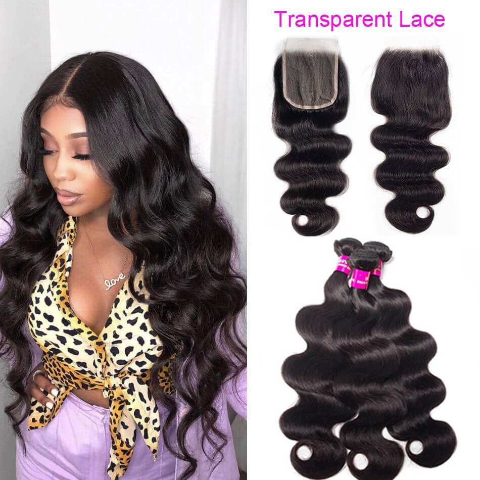 transparent closure body wave,body wave with transparent closure,transparent body lace closure,transparent closure with body wave,best transparent lace closure