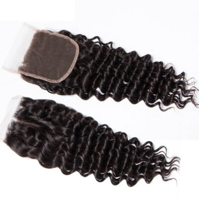 Virgin Deep Wave 3 Bundles With Transparent Closure 10A Evan Hair Brazilian Loose Deep Bundles Transparent Closure - Image 7