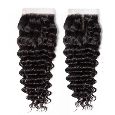 Virgin Deep Wave 3 Bundles With Transparent Closure 10A Evan Hair Brazilian Loose Deep Bundles Transparent Closure - Image 6