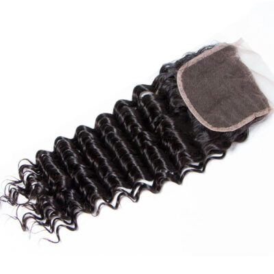 Virgin Deep Wave 3 Bundles With Transparent Closure 10A Evan Hair Brazilian Loose Deep Bundles Transparent Closure - Image 5
