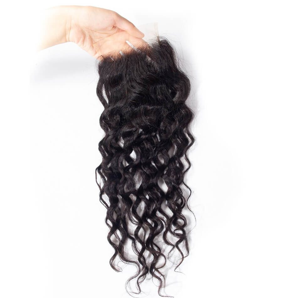 Water Wave 3 Bundles With Transparent Closure 10A Evan Hair Brazilian Wet and Wavy Bundles Transparent Closure - Image 5