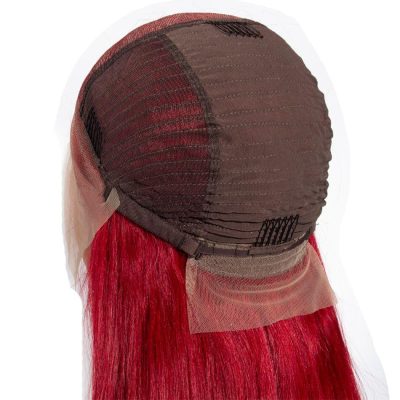 Red Straight Wig 100% Human Hair Lace Front 180% Density for Women - Image 7