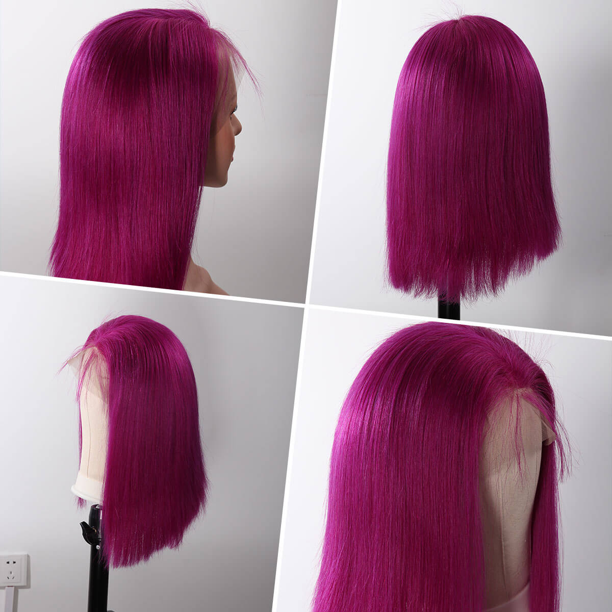 short bob colorful wigs,colorful bob straight front,pink straight front wig,red color wigs,green wig,coloful straight cut bob wig,blue bob wigs,purple bob wig