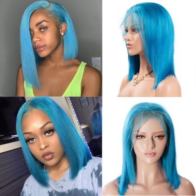 Evanhair Colorful Short Straight Bob Wig – 100% Human Hair Natural Look