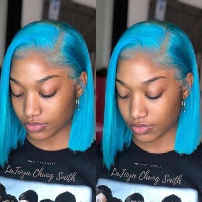 Evanhair Colorful Short Straight Bob Wig – 100% Human Hair Natural Look